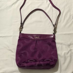 Purple Coach fabric purse